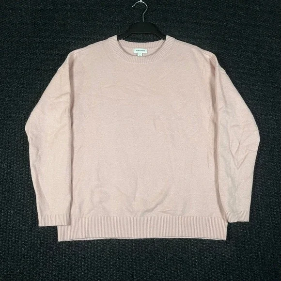 Nordstrom Womens Pink Crewneck Sweater Medium Lenzing Ecovero Viscose Blend Knit - Picture 1 of 6